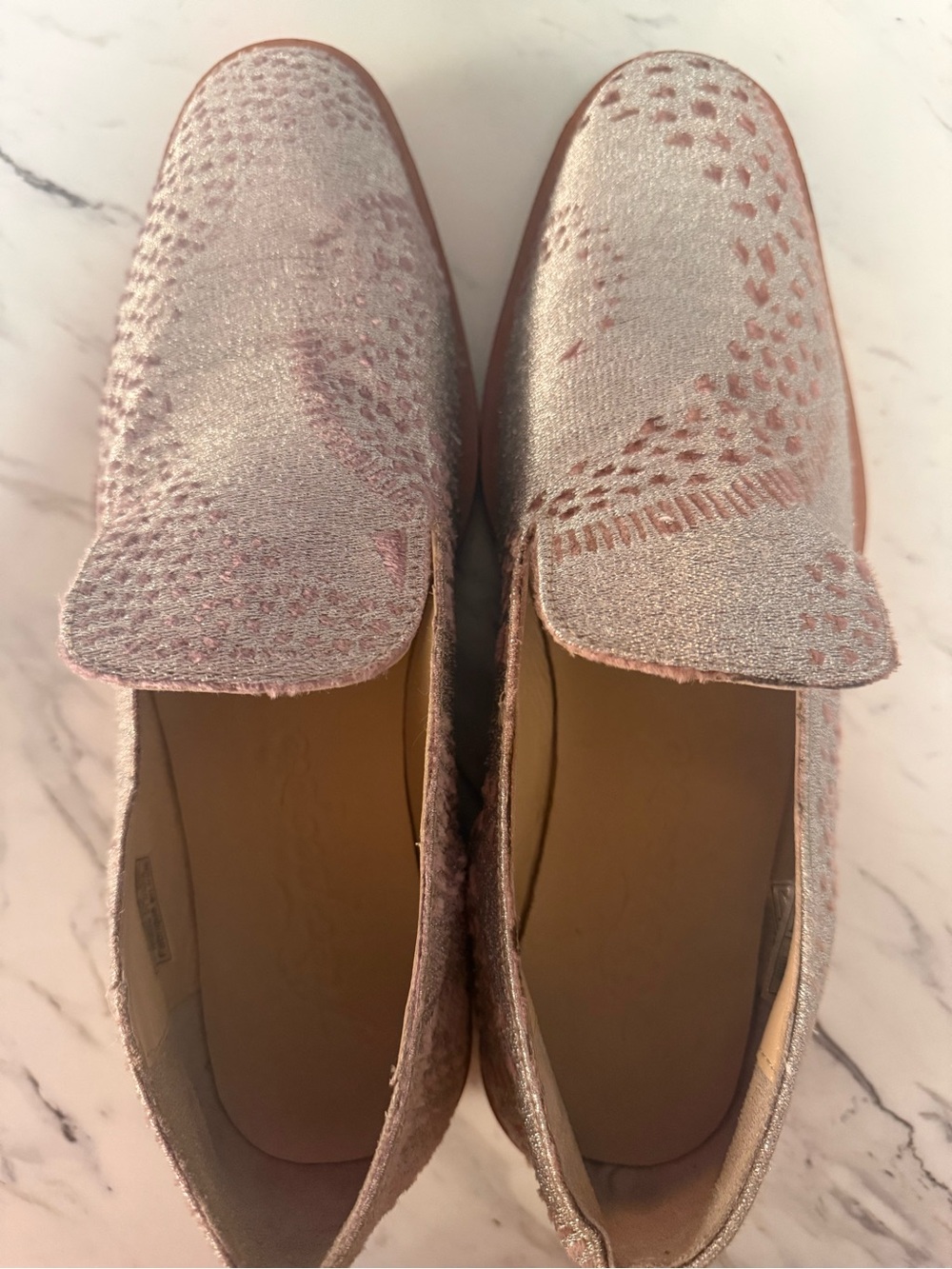Free People Metallic Rose Slip-On Loafers